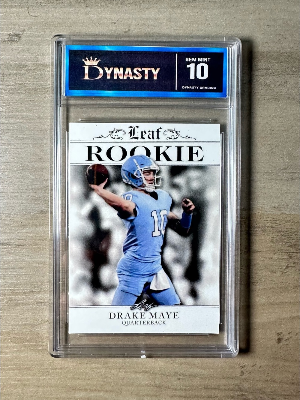 Drake Maye Rookie 2023 Leaf #RA-19 Gem Mint 10 Novelty Card. North Carolina.